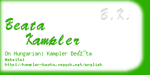 beata kampler business card